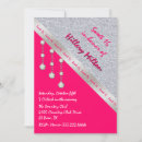 Search for pink and silver sweet 16 invitations Girly