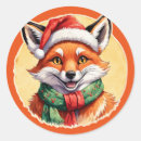Search for funny fox stickers Santa claus