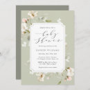 Search for green and white baby shower invitations Floral