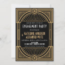 Search for 1920s engagement party invitations Black and gold