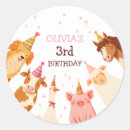 Search for farm animals birthday stickers Calling all party animals