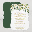 Search for white floral bridal shower invitations Botanical foliage