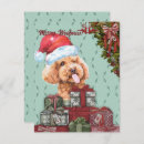 Search for poodle christmas cards Vintage