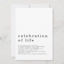 Search for celebration of life invitations In loving memory