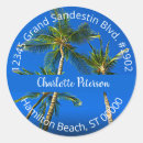 Search for palm tree return address stickers Tropical
