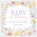 Search for romantic watercolor flowers stickers Baby in bloom