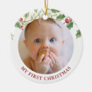 Search for babys first photo christmas tree decorations Floral