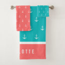 Search for coral and teal bath towels Nautical
