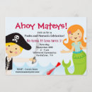 Search for mermaid and pirate birthday invitations Sea