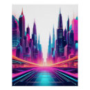 Search for cityscape art posters Neon city