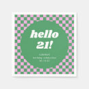 Search for green and white checkered napkins Geometric