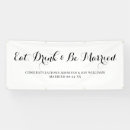 Search for just married banners Black and white