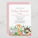 Search for pink giraffe baby shower invitations Zoo