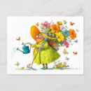 Search for funny flowers postcards Illustration