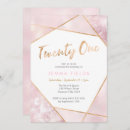 Search for marble 21st birthday invitations Pink
