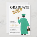 Search for black cap and gown graduation invitations Class of 2023