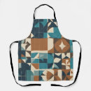 Search for brown and blue aprons Geometric pattern