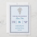 Search for navy blue christening invitations Silver