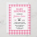 Search for pink gingham baby shower invitations Flowers