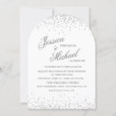 Search for silver and white wedding invitations Glitter