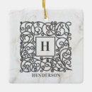 Search for white marble christmas tree decorations Monogrammed