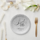 Search for silver glitter plates Sweet 16