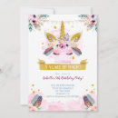 Search for unicorn face invitations Pink and gold