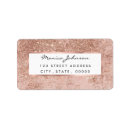 Search for faux gold glitter return address labels Blush pink