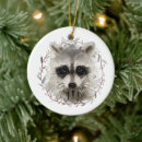 Search for cute racoon christmas tree decorations Nature