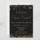 Search for black gold new years eve invitations Luxury