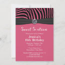 Search for stripes sweet 16 invitations Modern