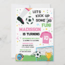 Search for girls soccer birthday invitations Futbol