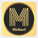 Search for monogram letter m stickers Gold