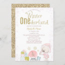 Search for pink and gold winter onederland invitations Girl