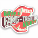 Search for vampire fangs stickers Red