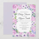 Search for purple floral baby shower invitations Lavender