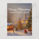 Search for village scene postcards Merry christmas