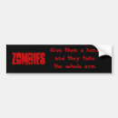 Search for funny zombie bumper stickers Halloween