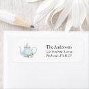 Search for tea time return address labels Watercolor