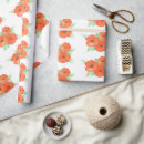 Search for orange poppy wrapping paper Watercolor