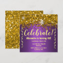Search for purple 40th birthday invitations Purple and gold
