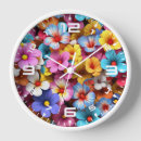 Search for flower pattern clocks Floral