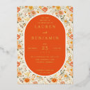 Search for orange floral wedding invitations Vintage