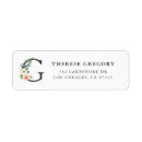 Search for initial g labels Floral monogram