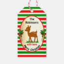 Search for cute reindeer gift tags Red and green