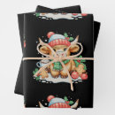 Search for highland cow christmas wrapping paper Santa