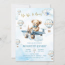 Search for hot air balloon 1st birthday invitations Adventure