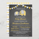 Search for yellow elephant baby shower invitations Chalkboard