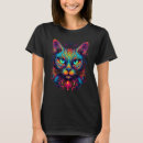 Search for psychedelic cat tshirts Colourful