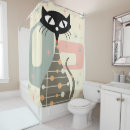 Search for retro 1950s shower curtains Cats
